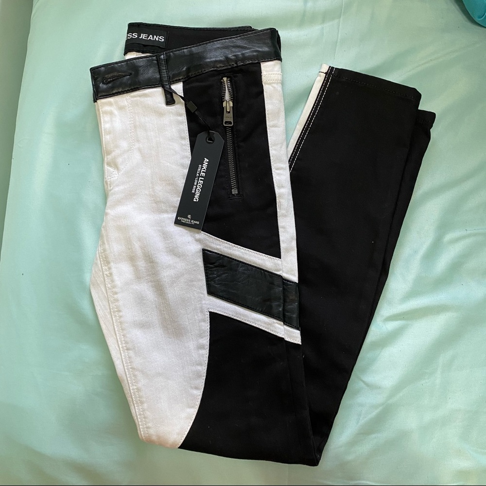 NWT Express Motorcycle Leather Legging size 4